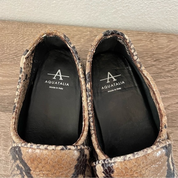 Aquatalia Revy Snake-Embossed Leather Loafers, Size 6.5 - Picture 4 of 7